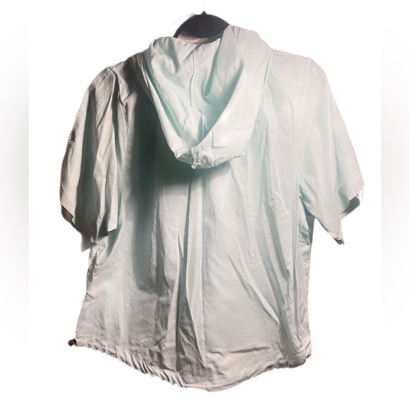 H&M Move mint green shirt sleeve activewear pull on lightweight nylon hoodie XS - Picture 4 of 6